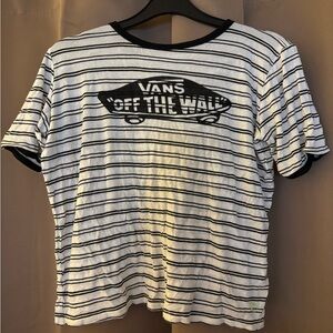 Vans Black and White Striped T-Shirt